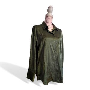 Abercrombie & Fitch Long-Sleeve Satin Button-Up Shirt